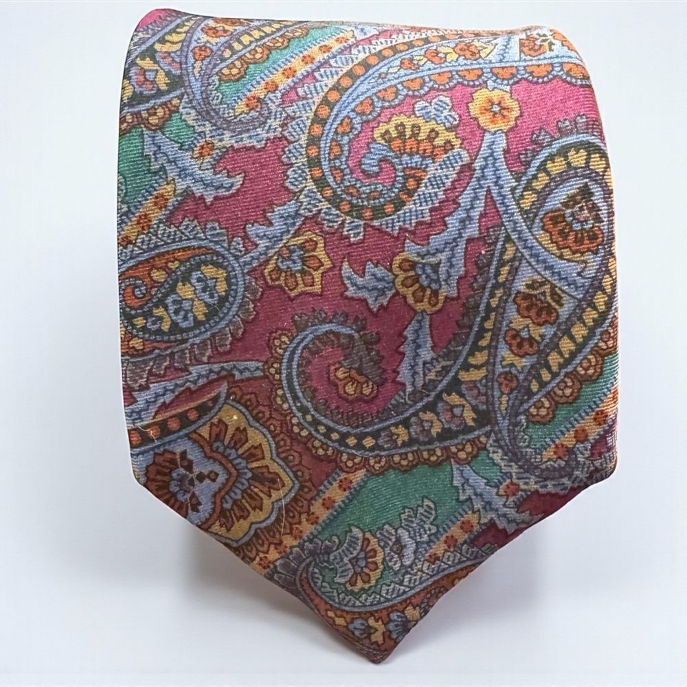 Liberty of London Maroon Purple Paisley Silk Tie
